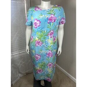 Jessica London Silk Floral Maxi Dress 20WP Tropical Resort Casual Workwear